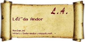 Láda Andor névjegykártya